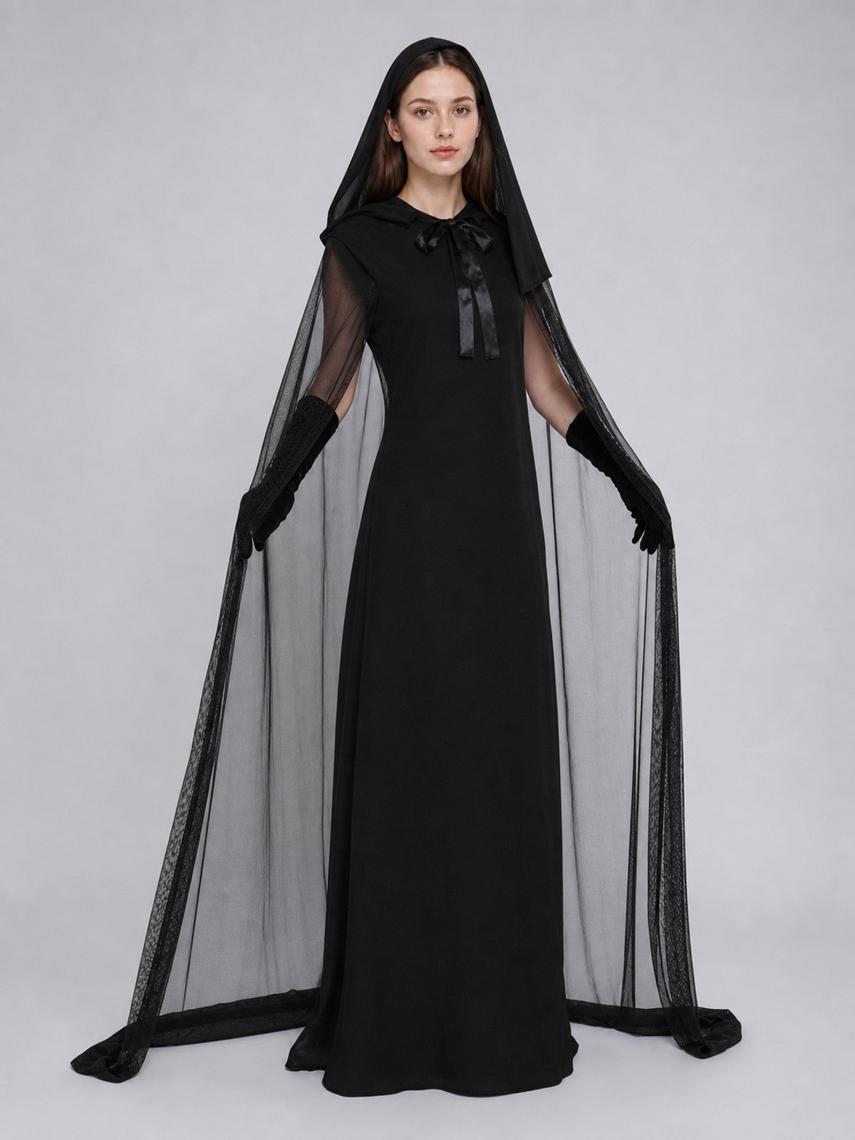 Carnival Hooded Cloak with Semi-Transparent