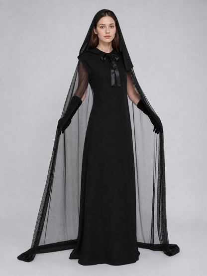 Carnival Hooded Cloak with Semi-Transparent