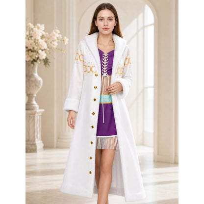 Robin Cosplay Costume with Fur Trim lifestyle view