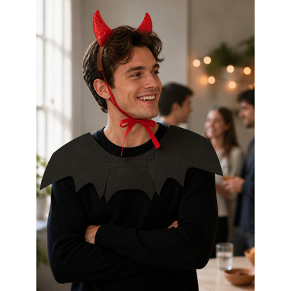 Red and Black Halloween Carnival Headband lifestyle view