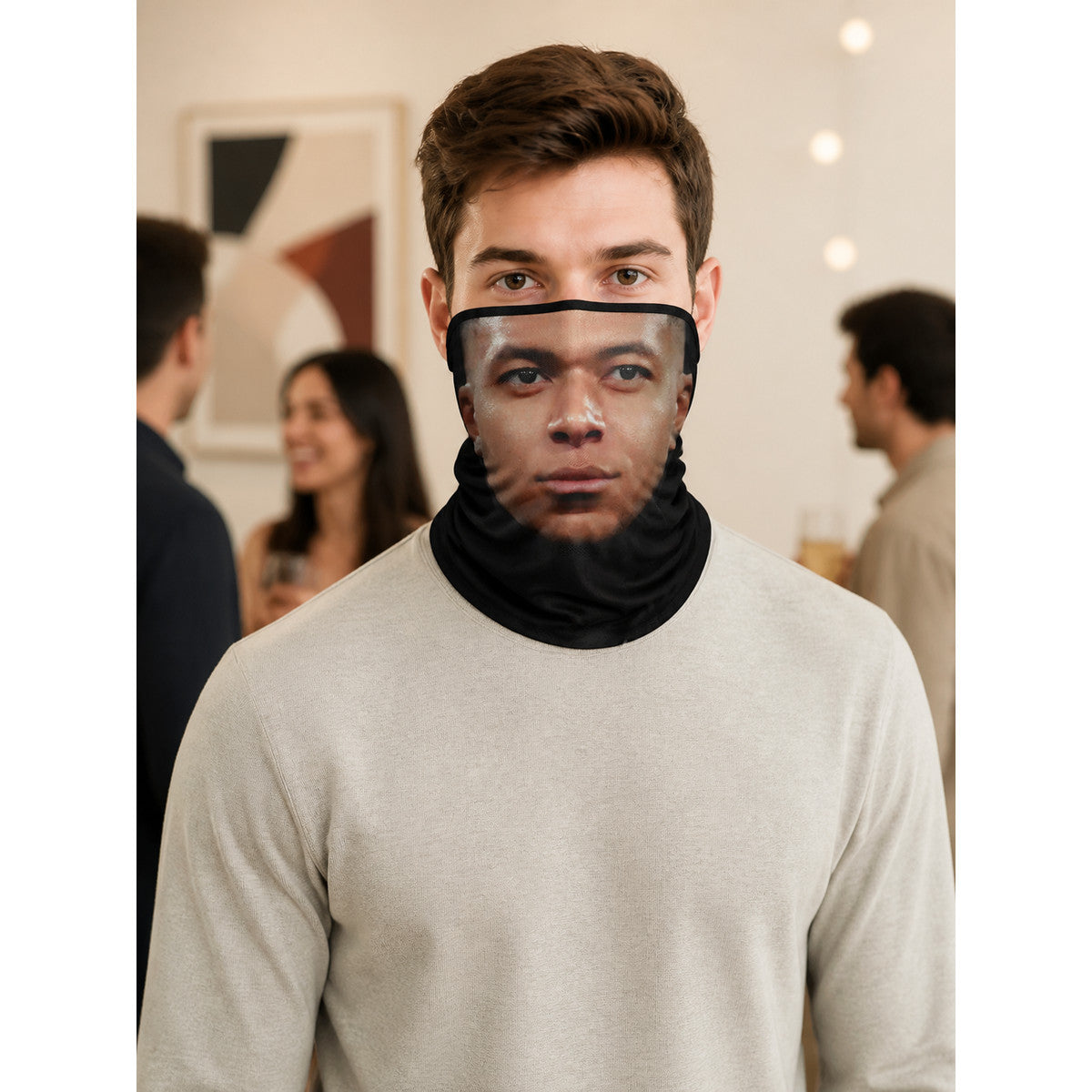 Soccer Player Carnival Mask for Halloween and Cosplay lifestyle view