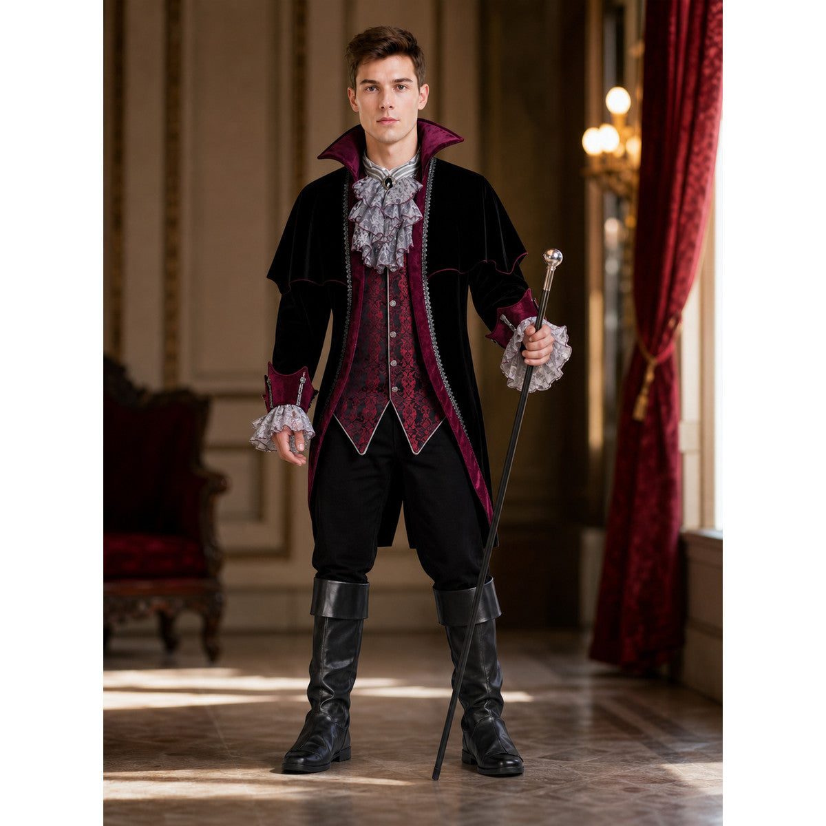 Gothic-Style Vampire Costume for Halloween lifestyle