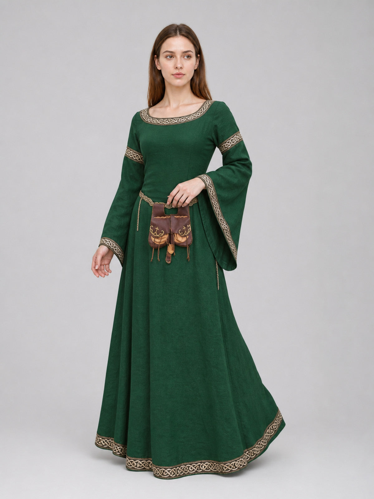 Medieval-Style Dress with Wide Sleeves