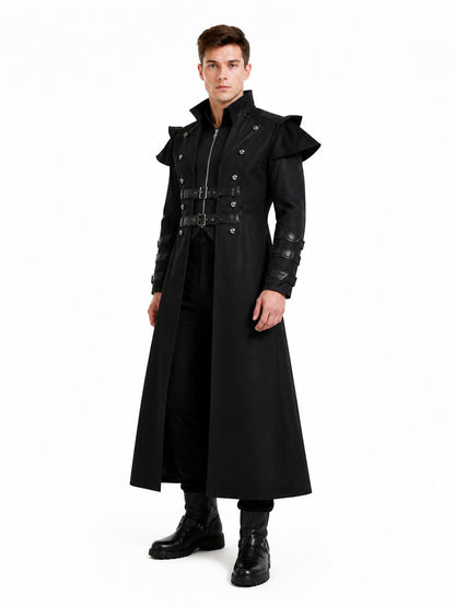 Long Gothic Coat with Stand-Up Collar product detail
