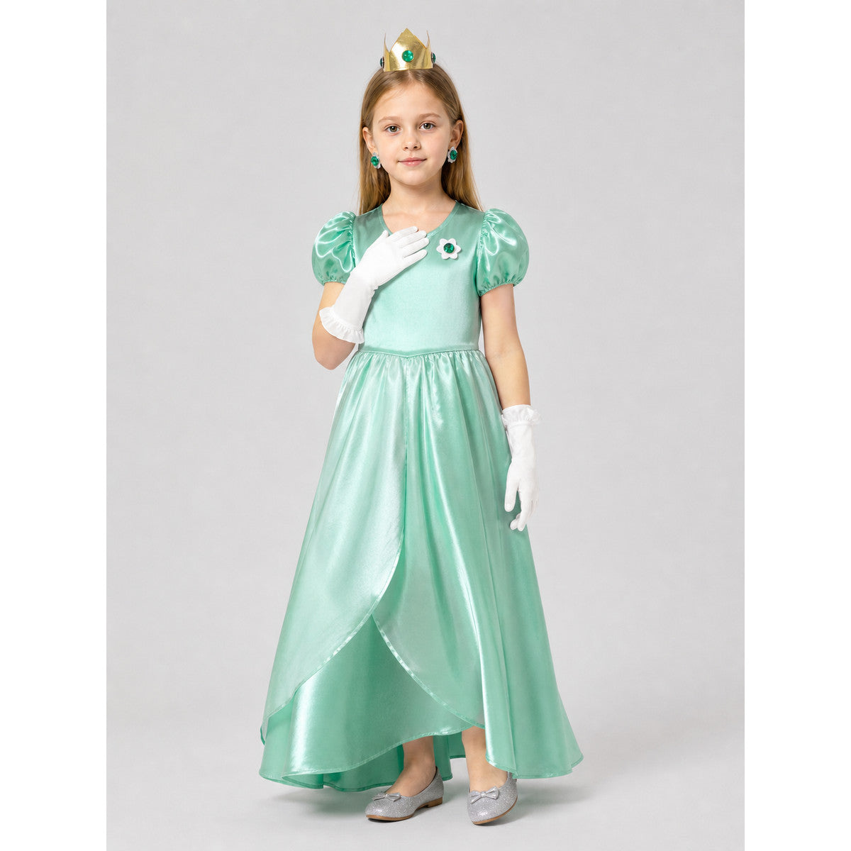 Daisy Accessories Set: Crown, Brooch, Earrings, and Gloves Costume Headwear detail