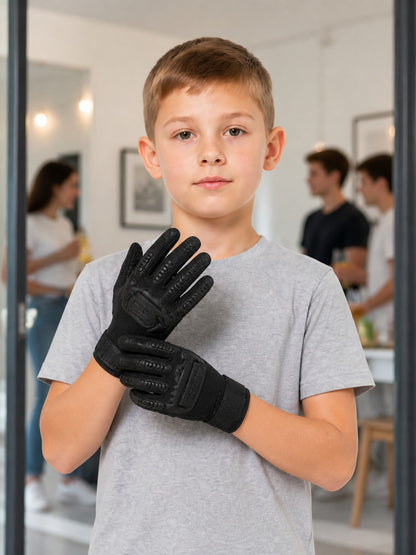 Black Tactical Gloves with Protective Overlays lifestyle view