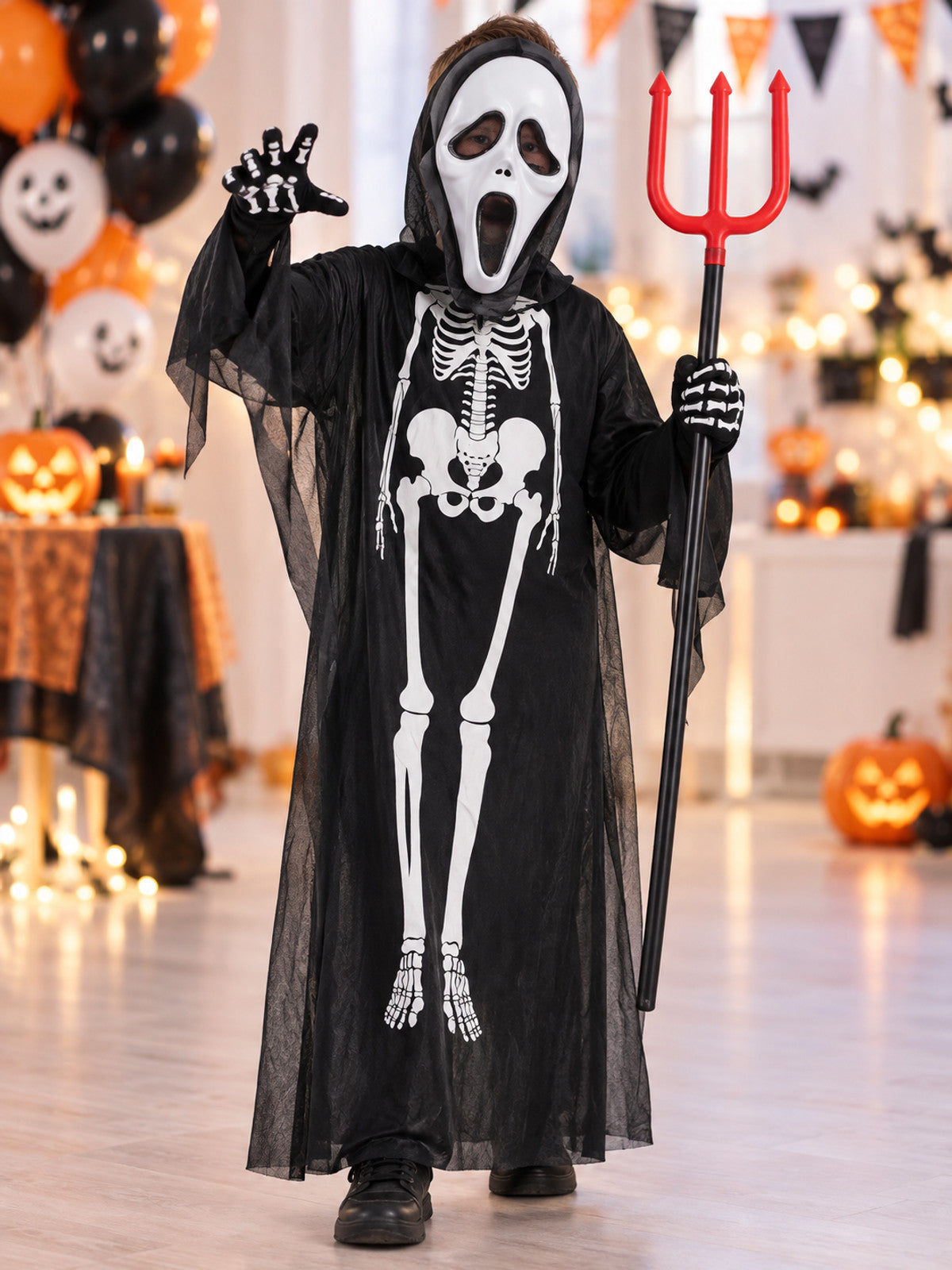 Skeleton Costume with Mask and Trident lifestyle view