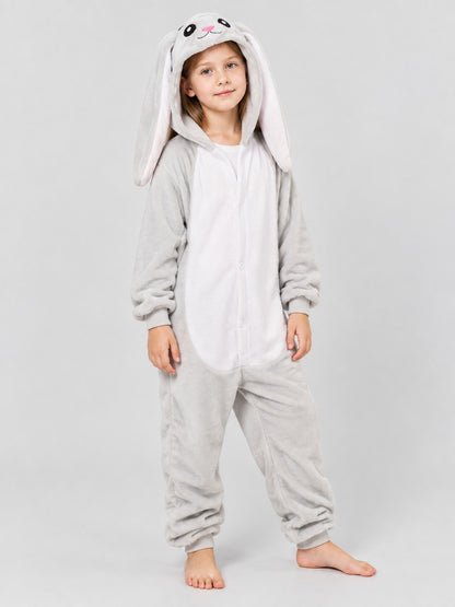 Kids' Bunny Ear Hooded Pajama Jumpsuit