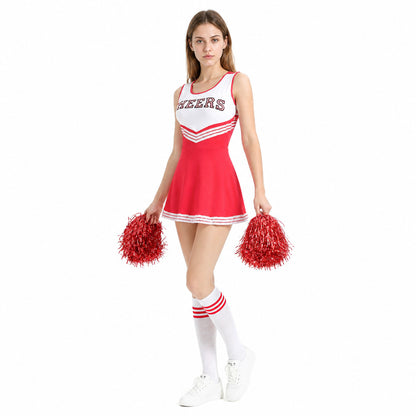 Red-and-White Striped CHEERS Cheerleader Costume Costumes detail