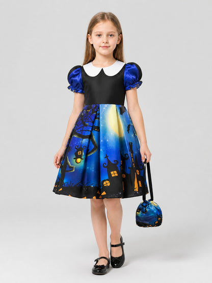 Children’s Halloween Dress with Print and Full Skirt product detail