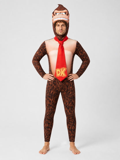 Donkey Kong Costume: Jumpsuit, Mask, and Tie Costume Masks detail