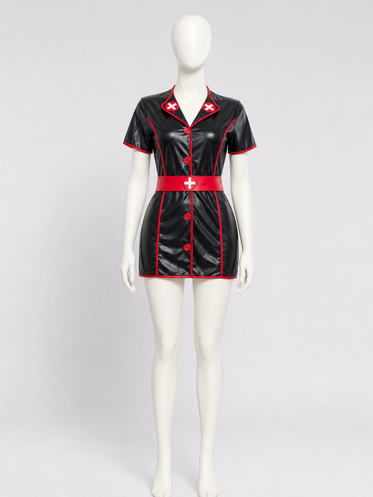 Medical Staff Role-Play Costume with Shorts and Cap Costume Headwear detail