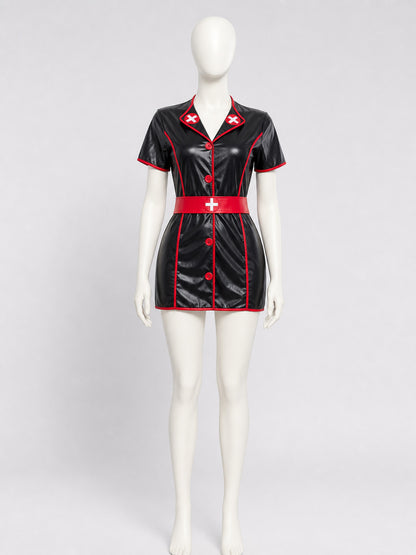 Medical Staff Role-Play Costume with Shorts and Cap Costume Headwear detail