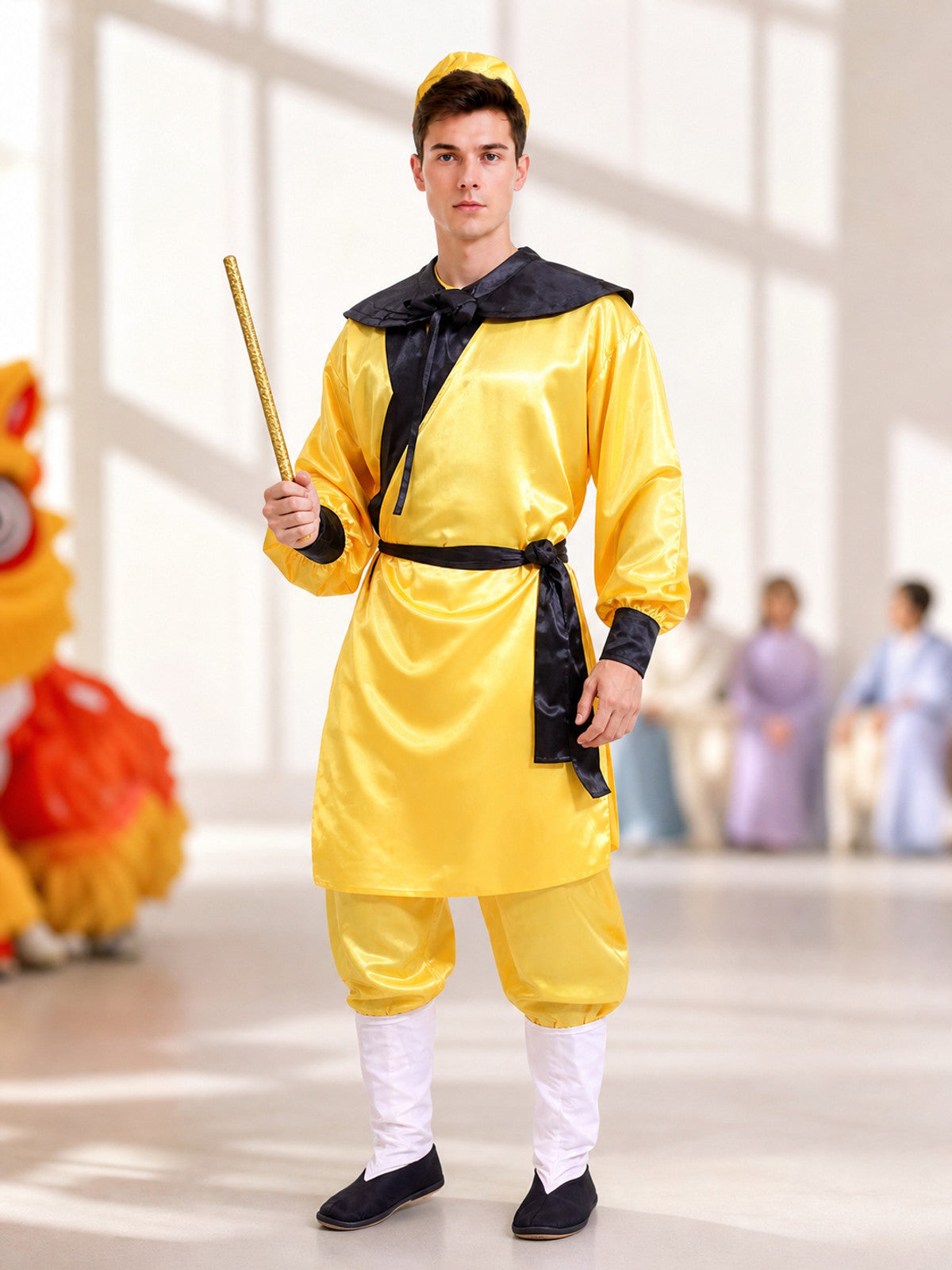 Sun Wukong Cosplay Costume, Yellow Set lifestyle view
