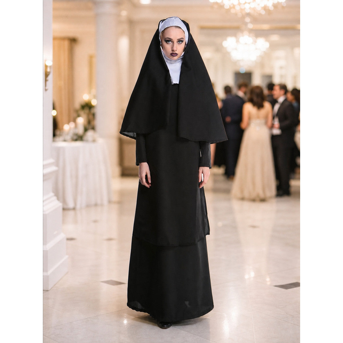 Carnival Costume for a Role-Playing Look, Black Cassock