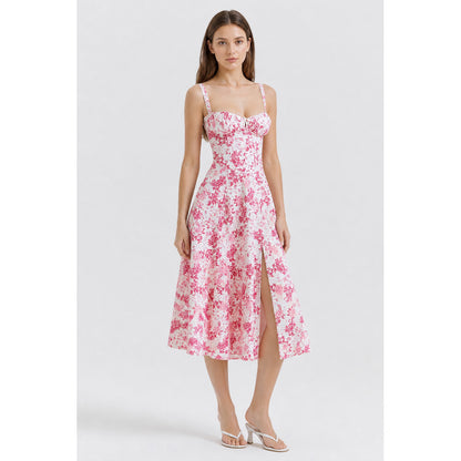 Strappy Dress with Floral Print and Ruching Costume Dresses detail