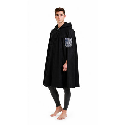 Attack on Titan Cosplay Hooded Cloak with Wing Emblem Costume Capes detail