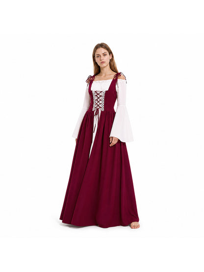 Long Burgundy Off-Shoulder Dress Costume Dresses detail