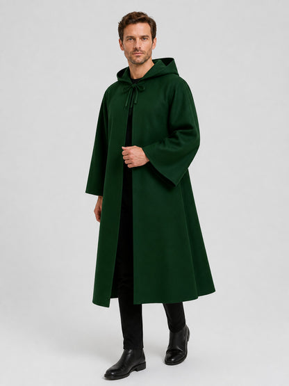 Dark Green Hooded Cloak for Halloween Costume Capes detail