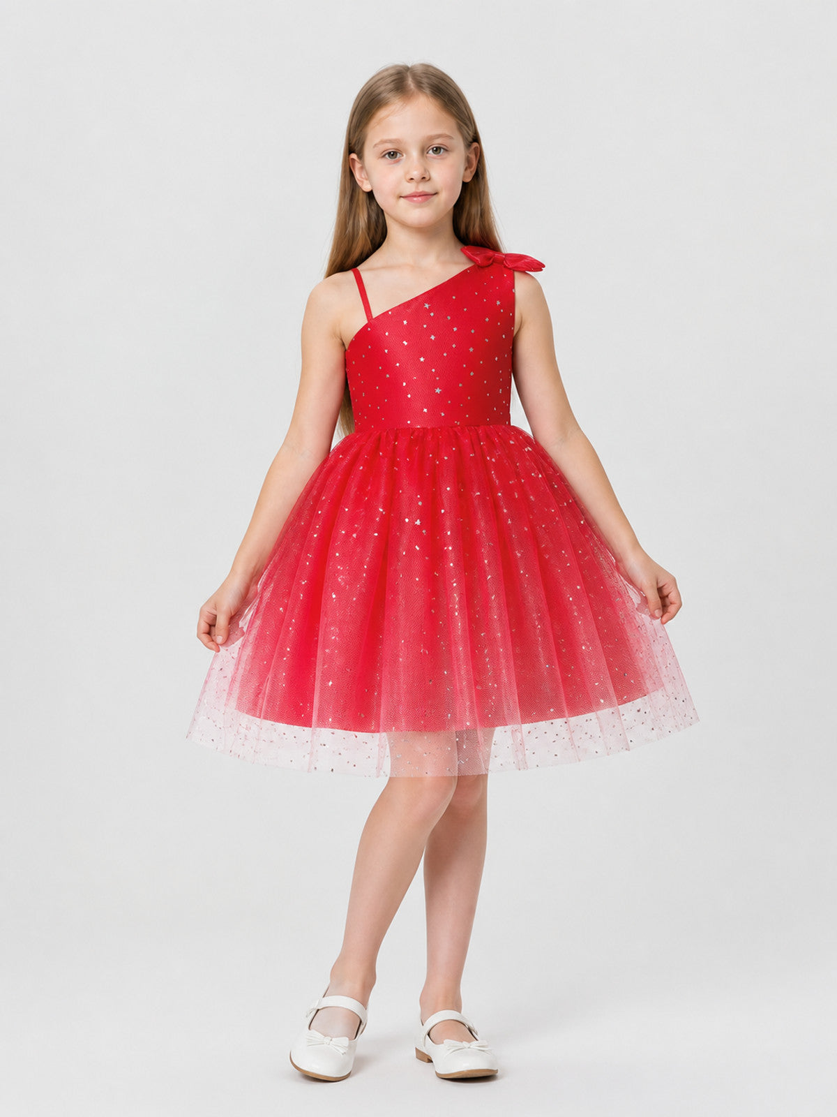Children’s sequin princess dress with a bow and stars product detail
