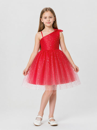 Children’s sequin princess dress with a bow and stars product detail
