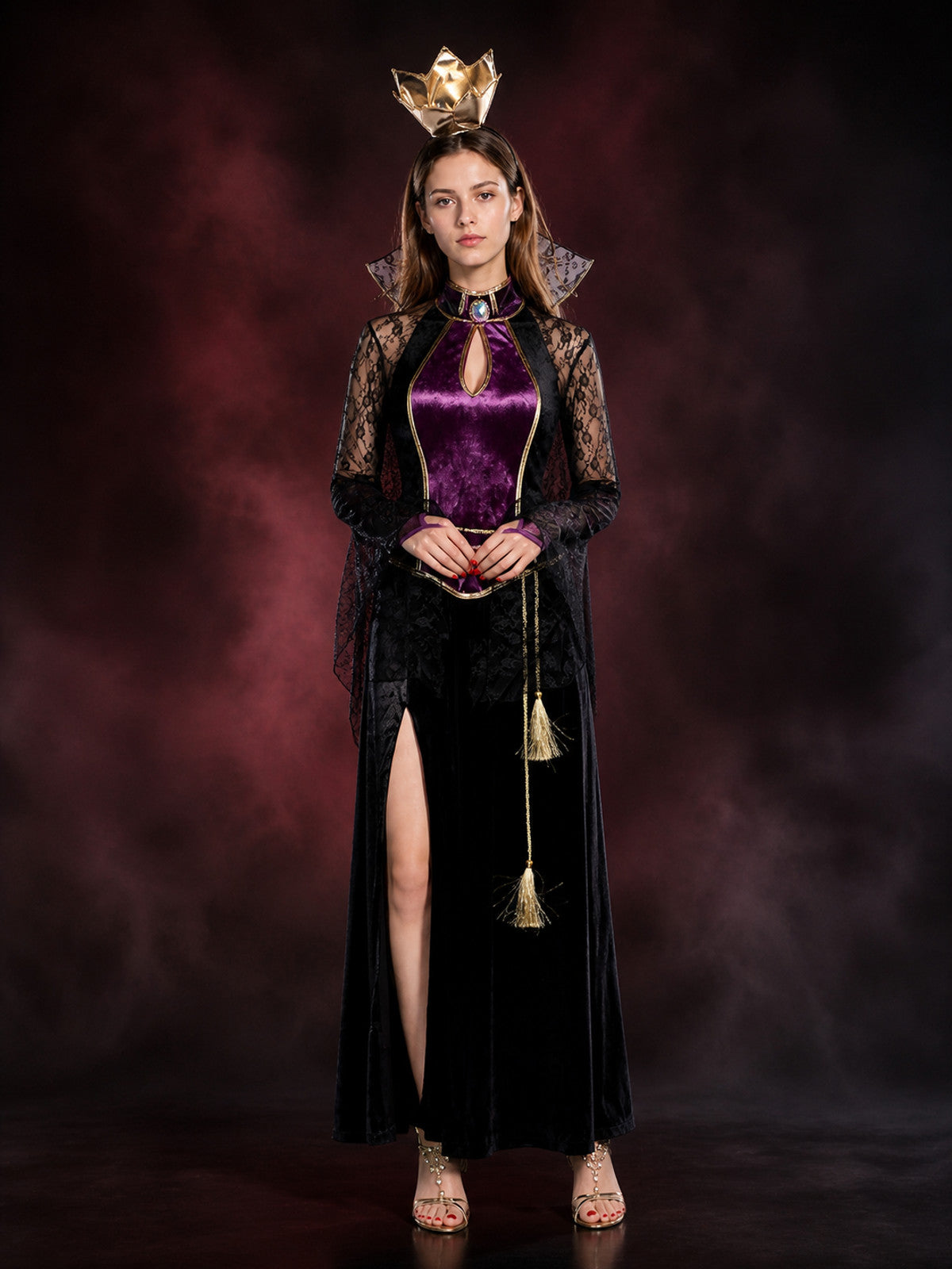 Witch Costume with Crown, Long Dress main product view
