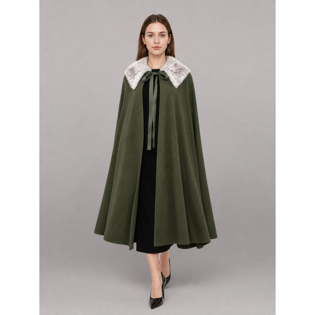 Dark Green Hooded Carnival Cloak lifestyle