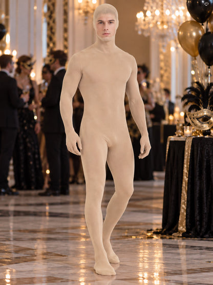 Fitted Full-Body Bodysuit in Nude