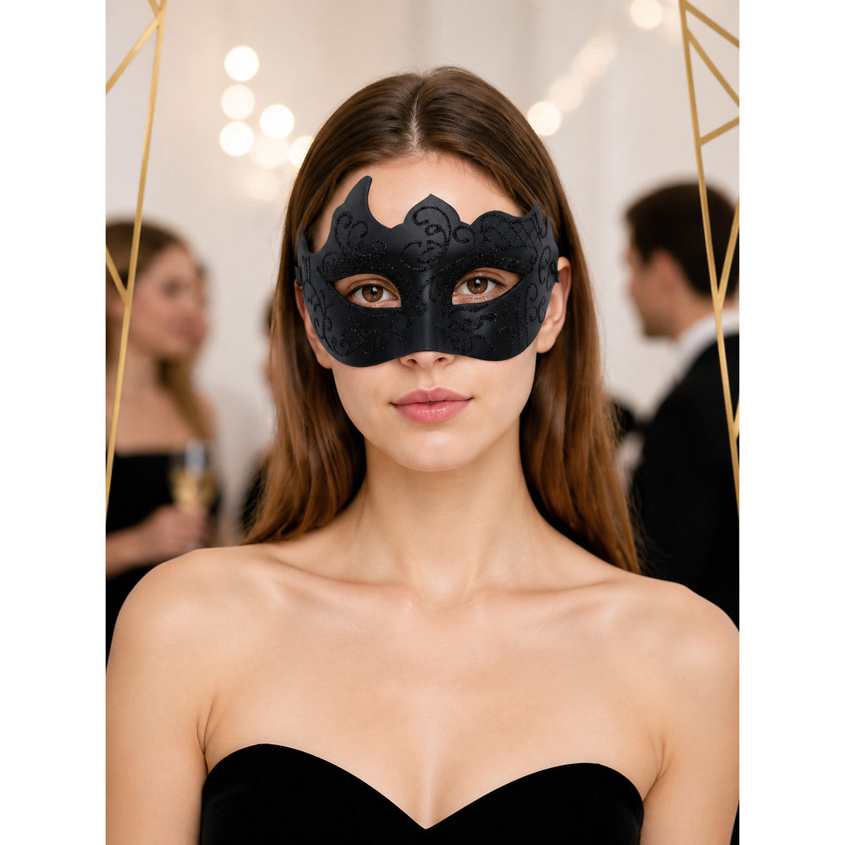 Black Carnival Mask, Half Mask for Halloween