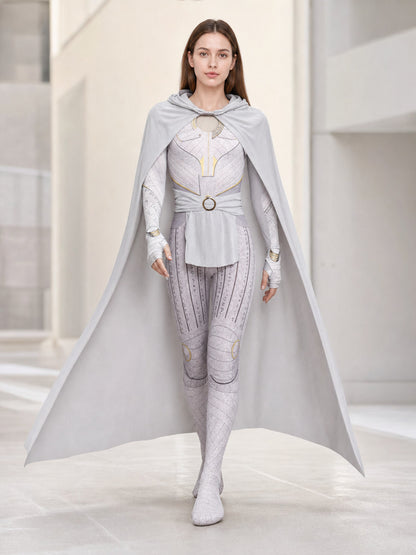 Superhero Cosplay Costume with Hood and Cape lifestyle view