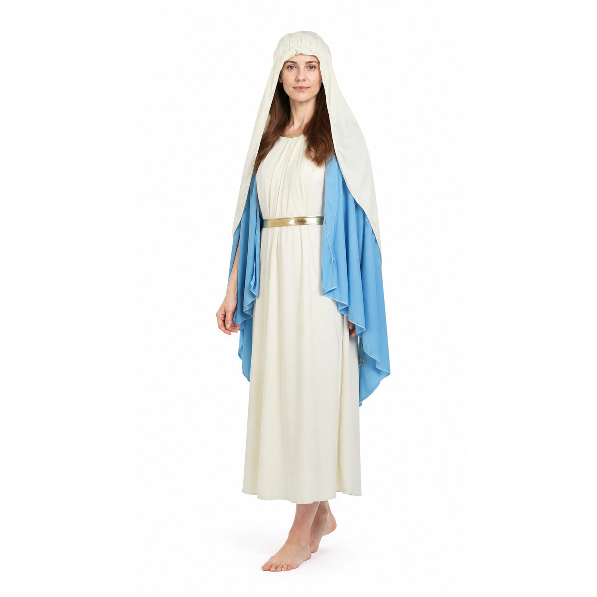 Long Hooded Robe, Blue Capes, Gold Belt product detail