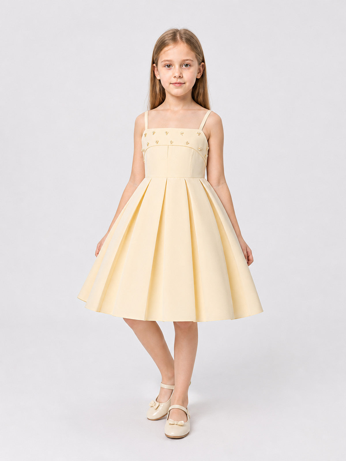 Dressy Princess Dress with Full Skirt, Champagne