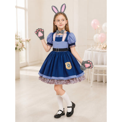 Blue and Pink Police Bunny Costume