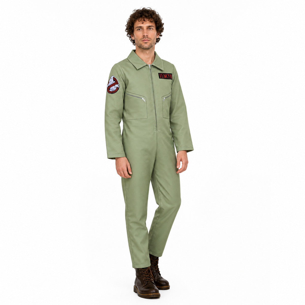 Light Green Jumpsuit with Zipper and Pockets product detail