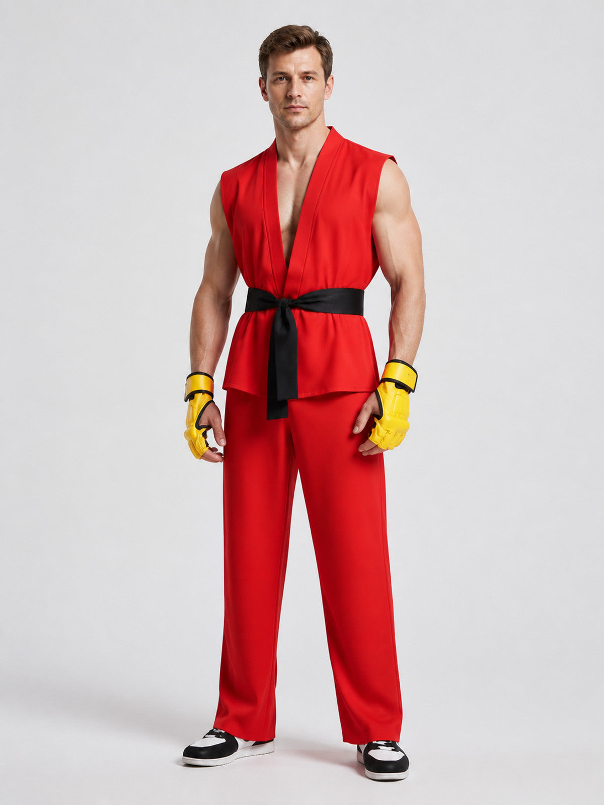 Ken Street Fighter Cosplay Costume, Vest and Pants Costumes detail