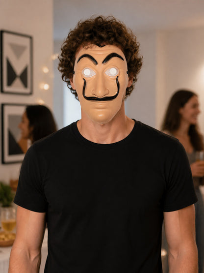 Cosplay Mask with Mustache and Black Eyebrows lifestyle view