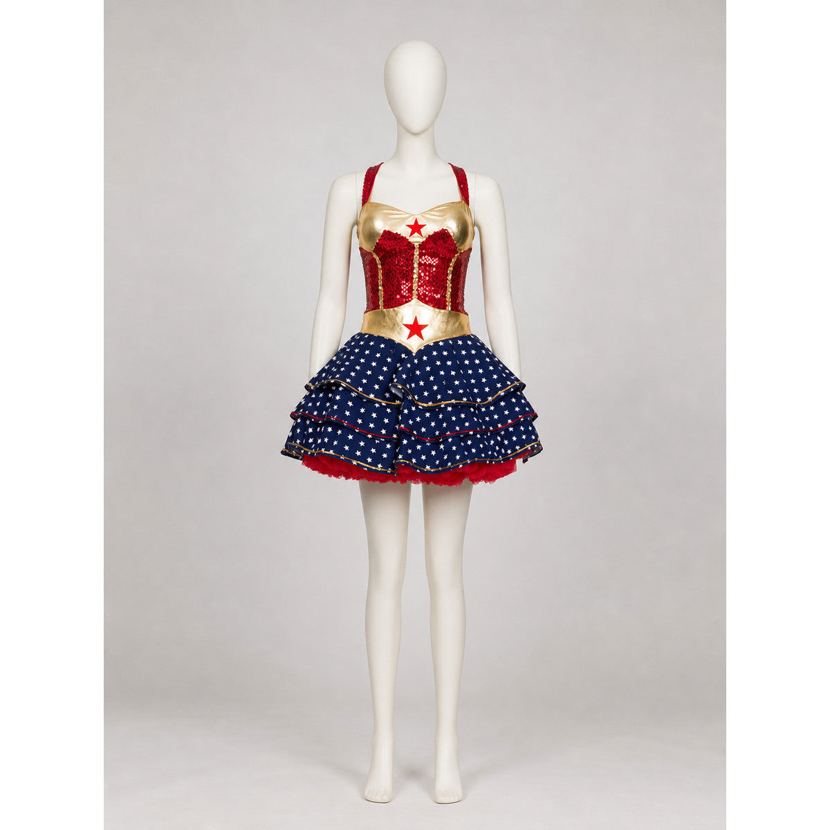 Star Superhero Dress with Red and Blue Tutu Skirt