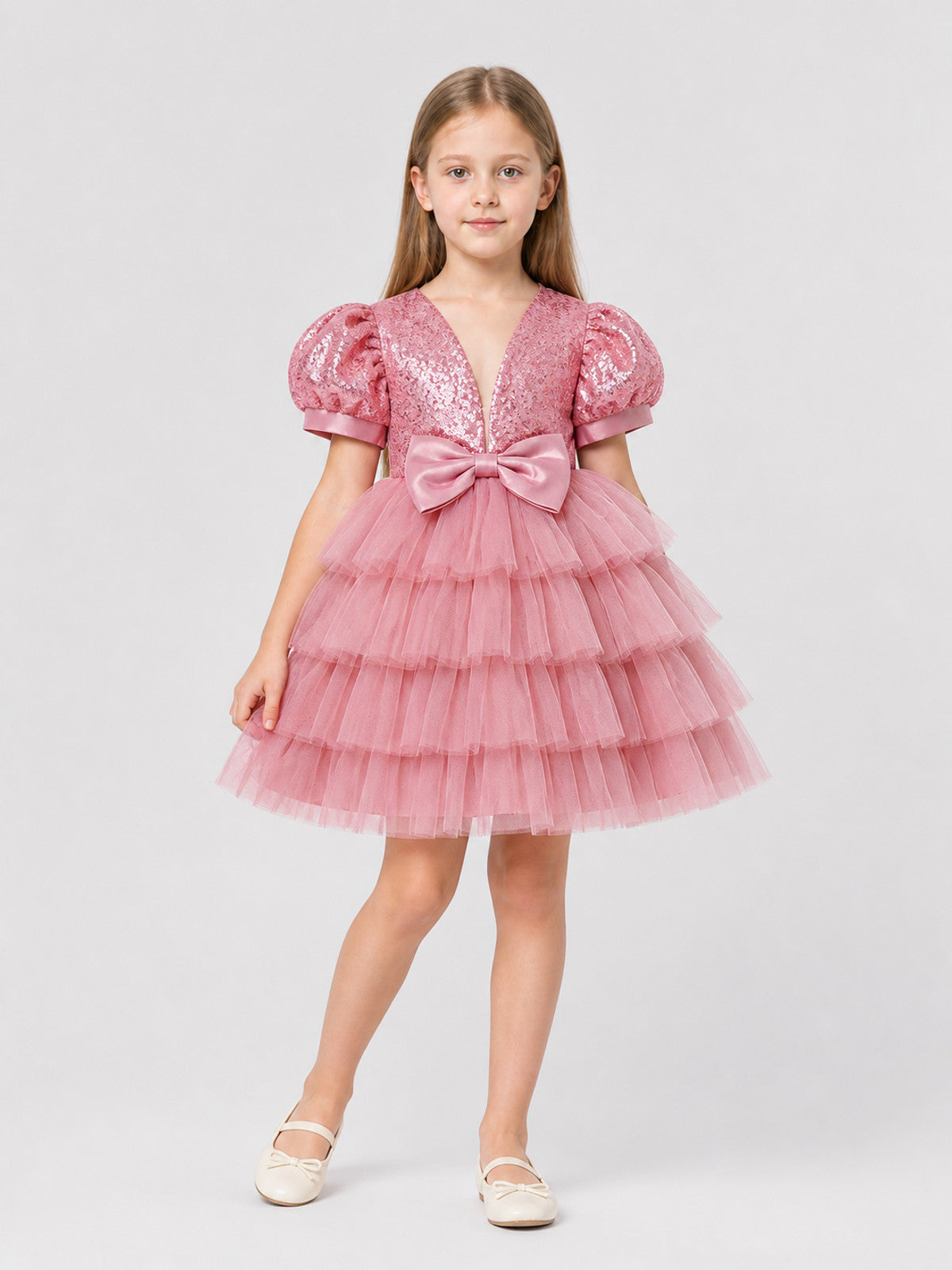 Girls' Sequin Tutu Dress with Bow Costume Dresses detail
