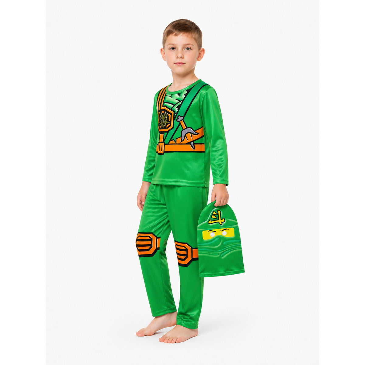 Green Ninja Costume for Children with Mask Costume Masks detail
