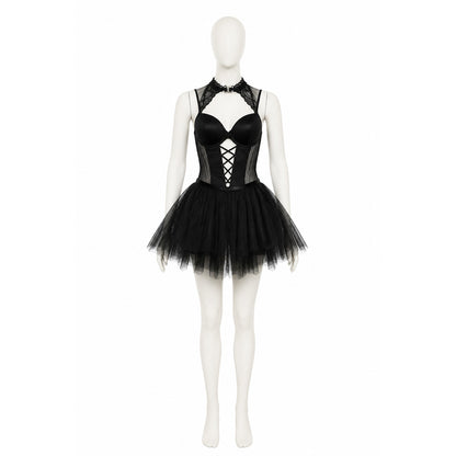 Black Halloween Costume with Corset and Full Skirt Costumes detail