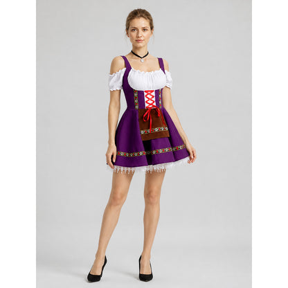 Strappy Cosplay Dress with Apron for Stage Costume Dresses detail