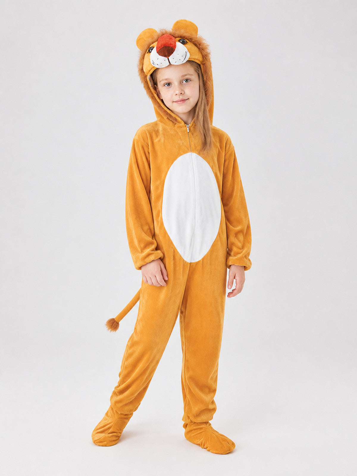 Lion Costume, Orange Hooded Jumpsuit Costumes detail