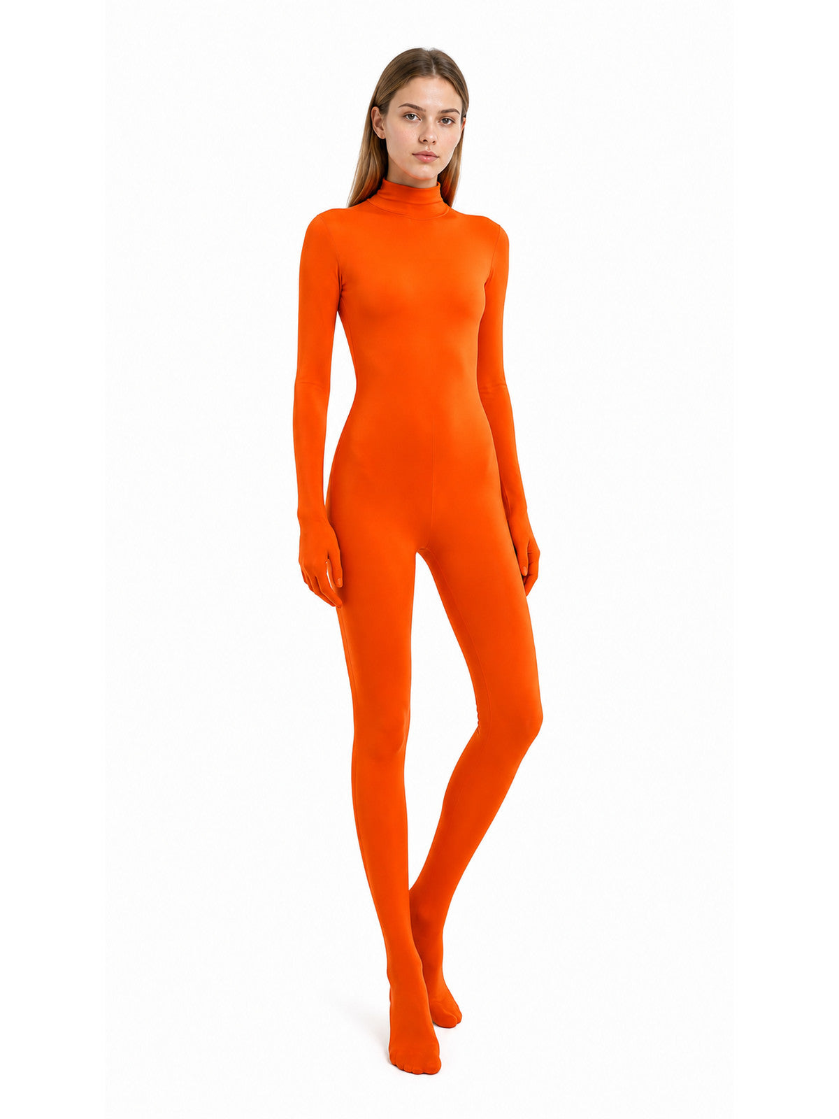 Fitted jumpsuit with gloves and socks, orange product detail