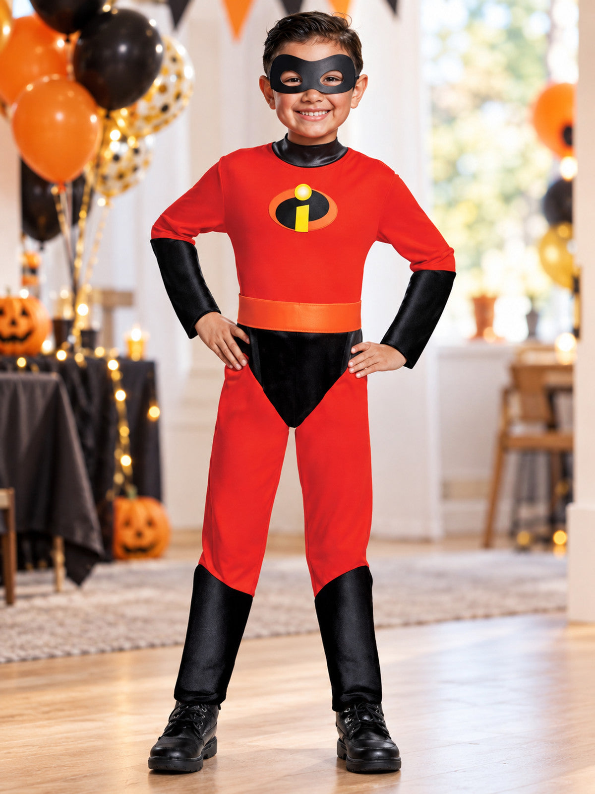 Kids' Superhero Carnival Costume Red with Mask