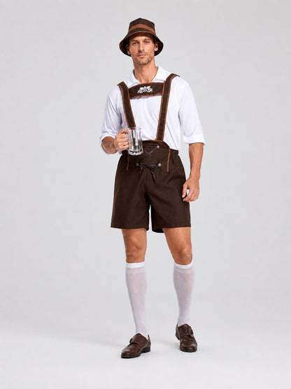 German Folk Costume: Shirt, Shorts, and Hat Costume Headwear detail