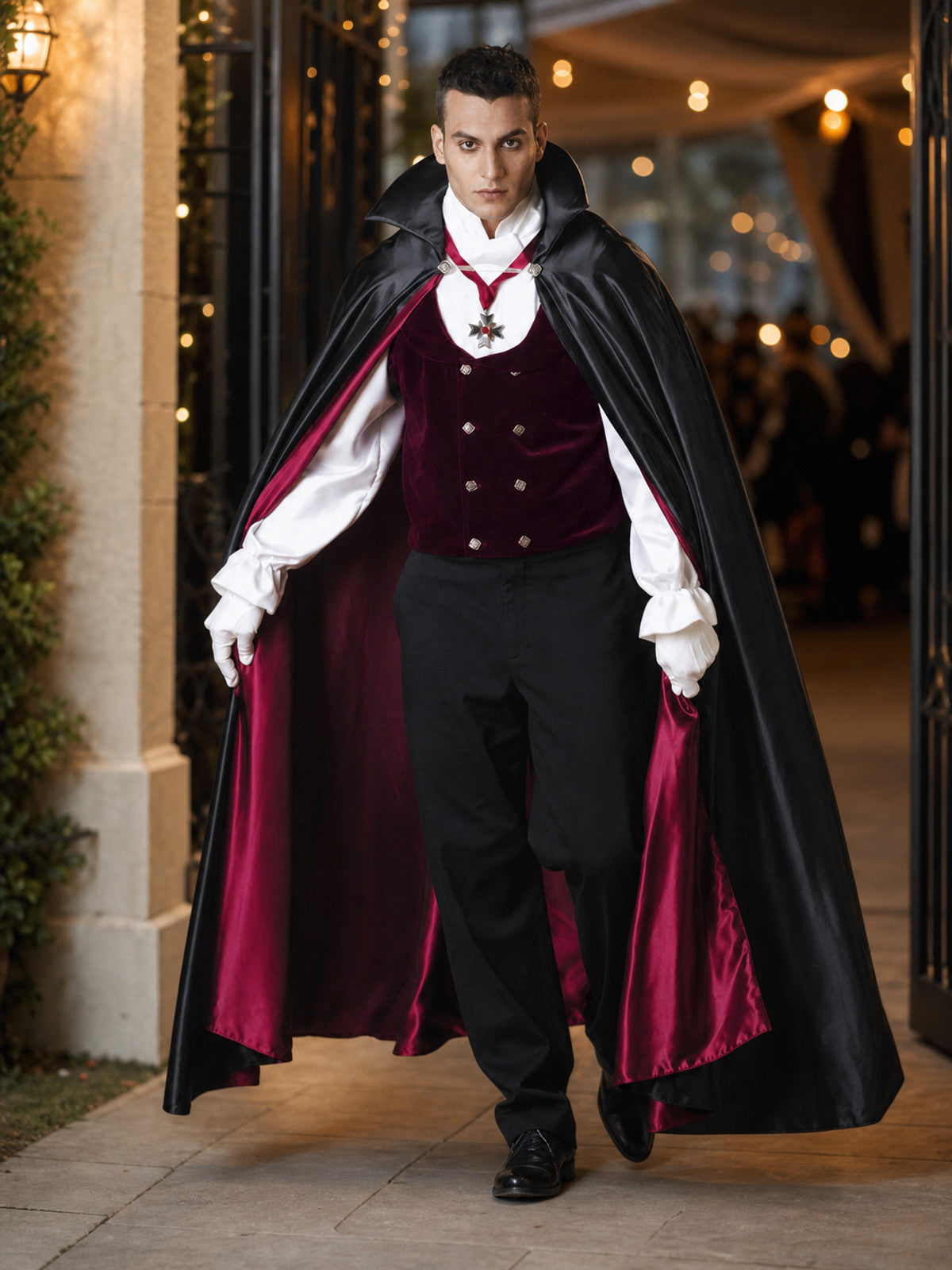Vampire Costume with Cape and Vest lifestyle view