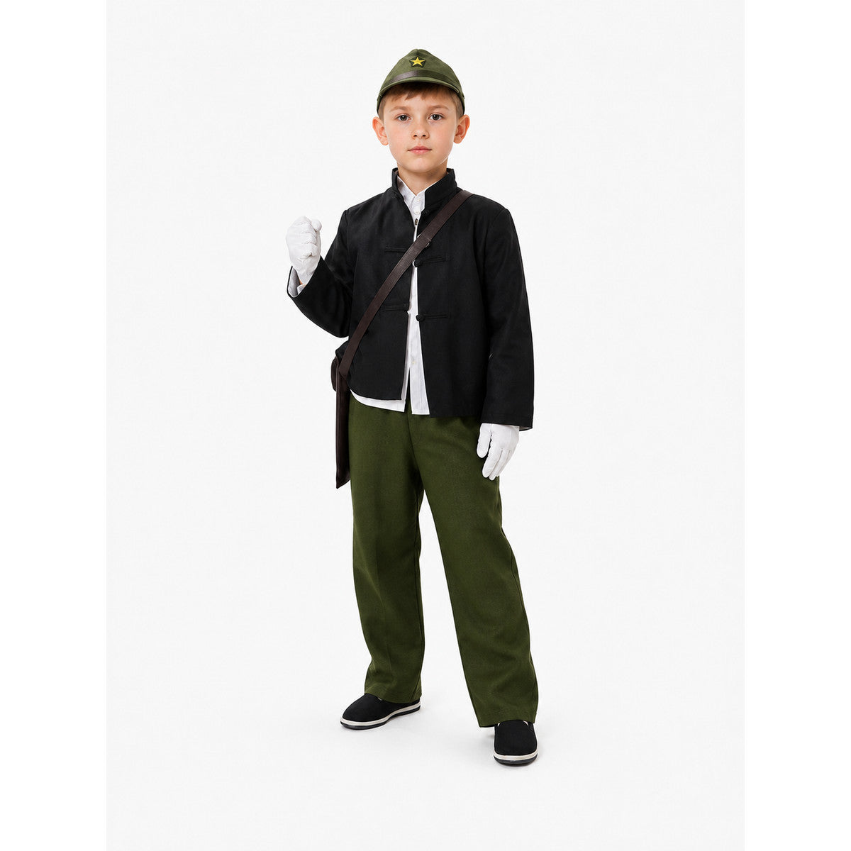 Japanese Soldier Costume with Hat for Stage Costume Headwear detail
