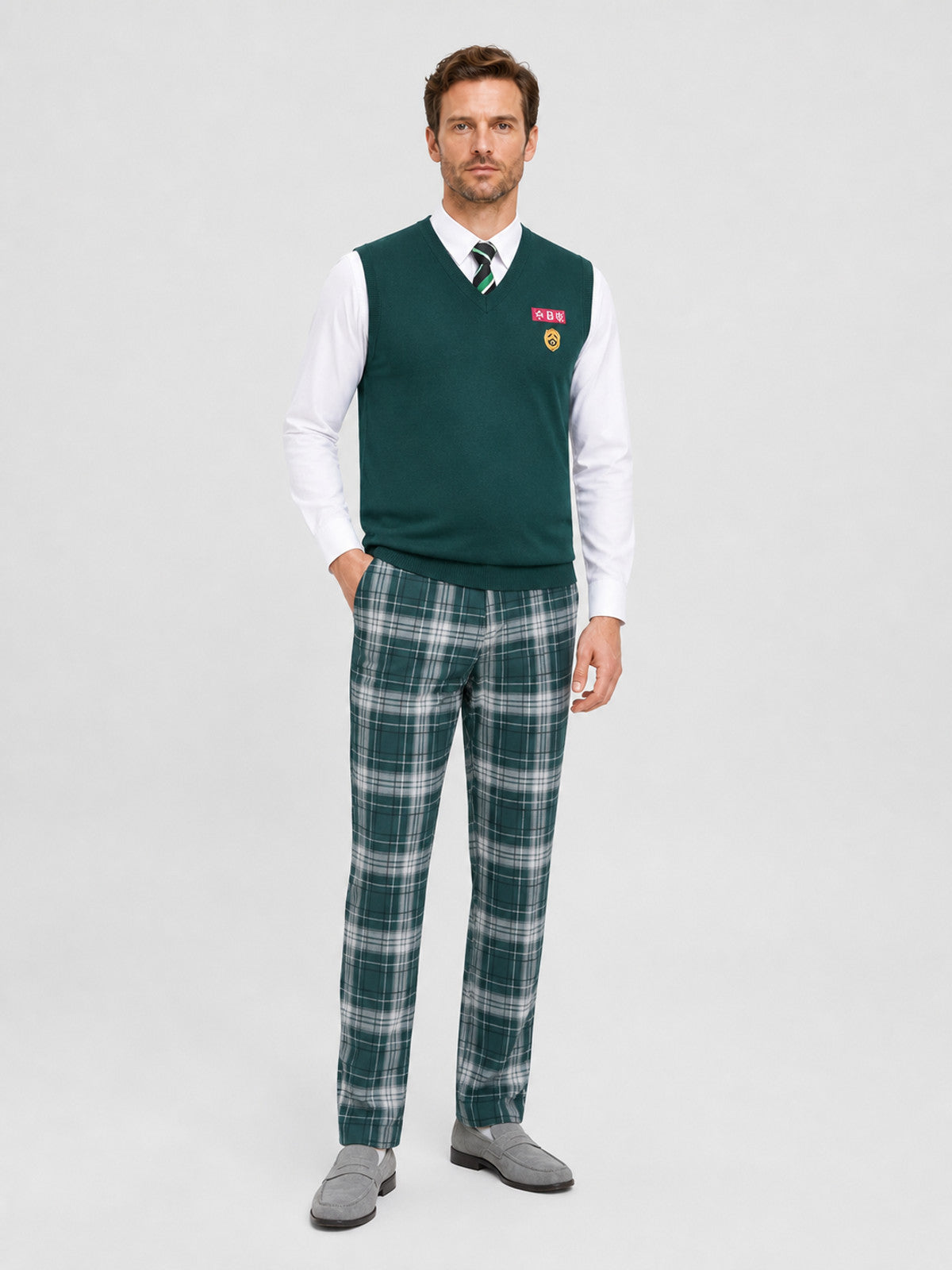 Zombie School Uniform: Vest, Shirt, Pants, Tie Costumes detail