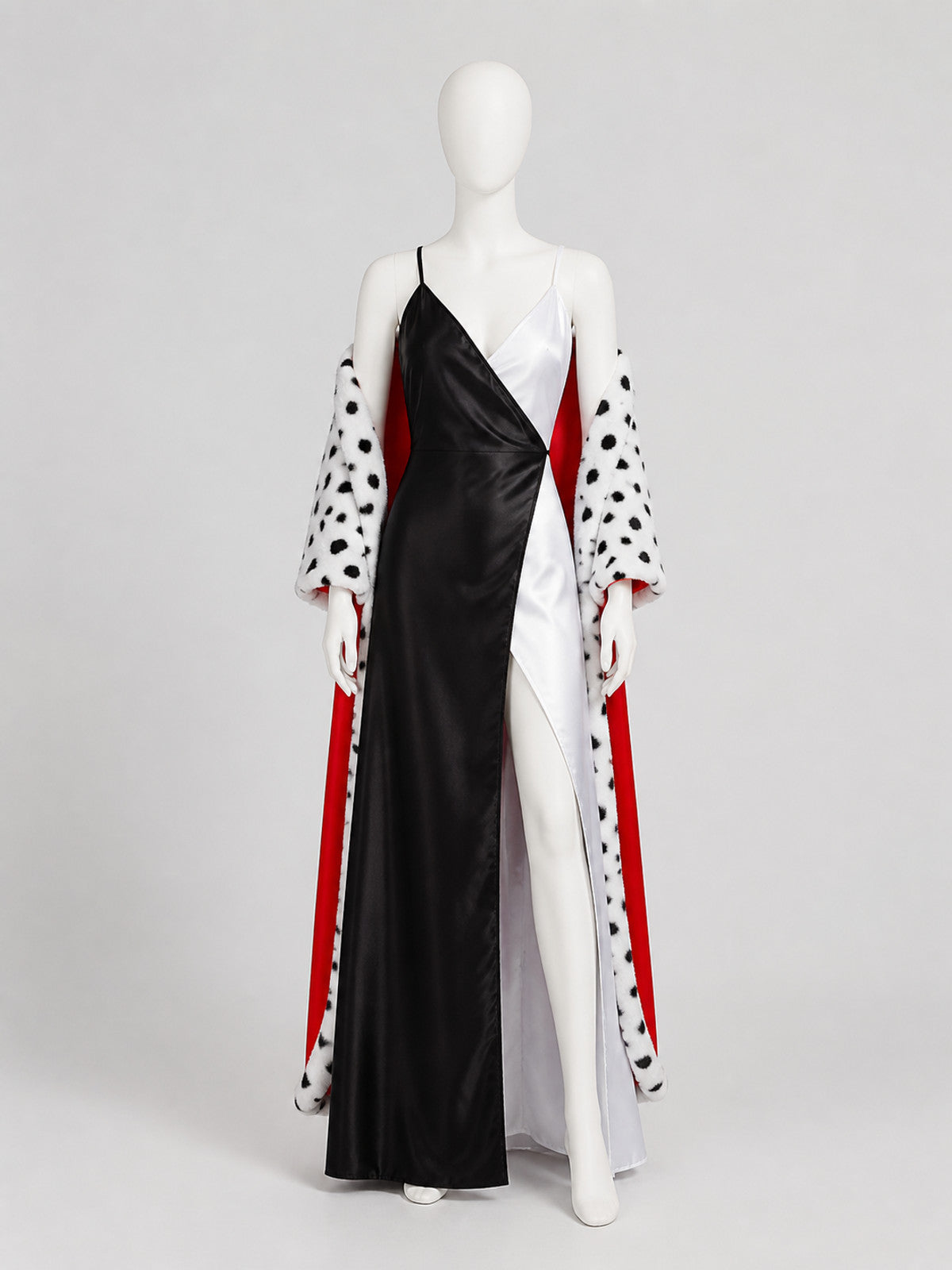 Cruella Cosplay Costume: Dress and Spotted Cape Costume Dresses detail
