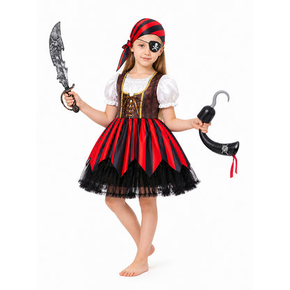 Pirate Costume with Striped Dress and Accessories Costume Dresses detail
